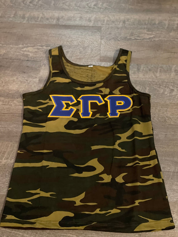 Embroidered Camo Tank