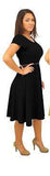 Women's Short Sleeve Scoop Neck Dress Black