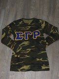Embroidered Camo Tee Long Sleeves