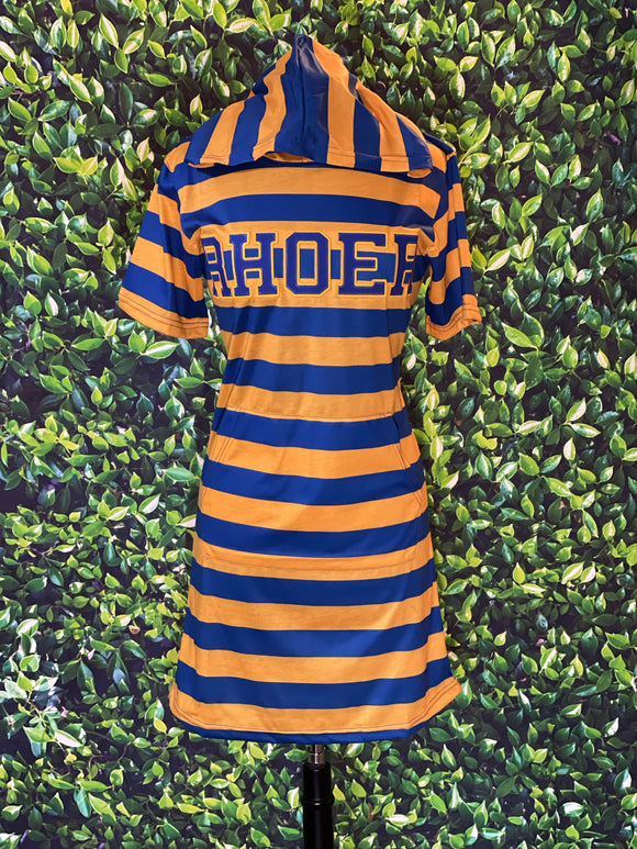 Rhoer Striped Hoodie Tee Dress Letters
