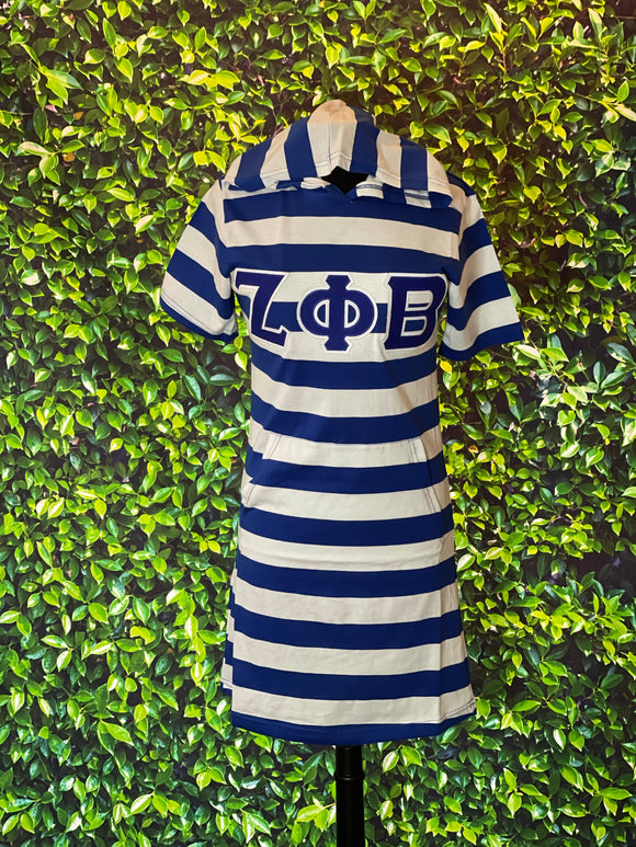Zeta Striped Hoodie Tee Dress