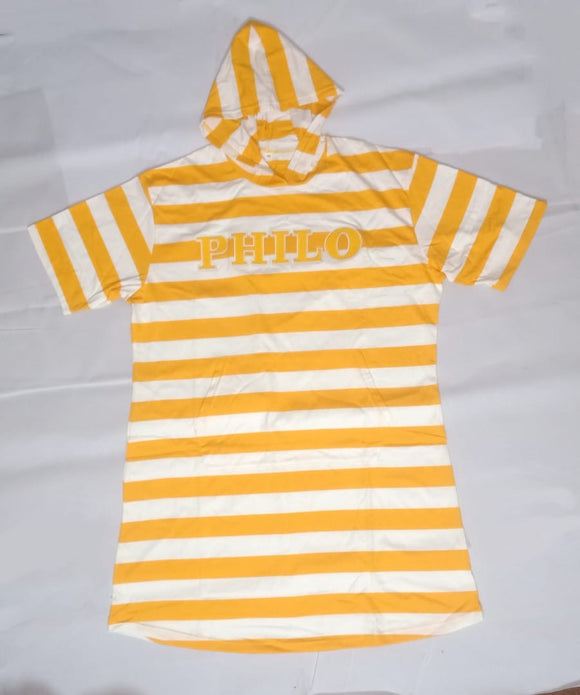 Striped Philo Hoodie Tee Dress
